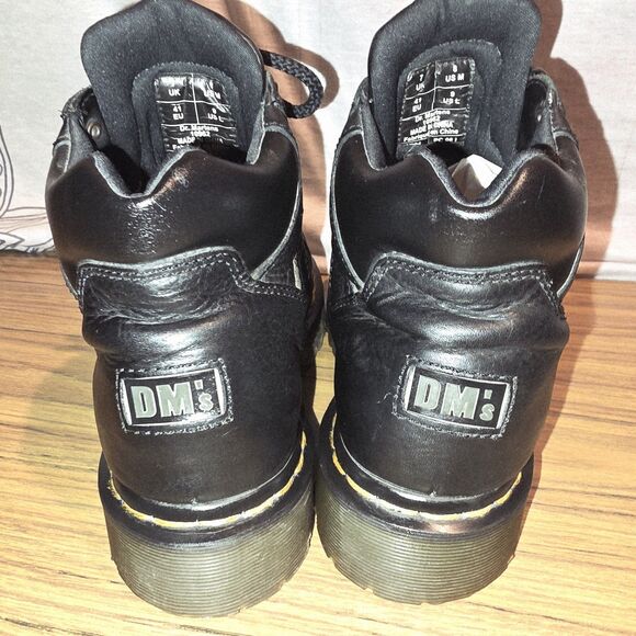 DR. MARTENS AIR WAIR Y2K 10962 Sz 8M 9W Chunky Black Combat Biker Midi Boots - Picture 6 of 16